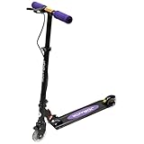 JD RAXOR MS-202B LED キックボード 子供 (フット ブレーキ/ハンド ブレーキ付き / 2輪 / 折りたたみ / 4インチ タイヤ/スポンジ グリップ / メーカー保証1年) 頑丈 軽量 コンパクト 小学生 プレゼント パープル