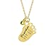 Personalized Engraved Baby Foot Pendant Necklace with Birth Announcement and Birthstone, Custom Baby Feet Necklace for Birthday Shower Gift Kid First Mom