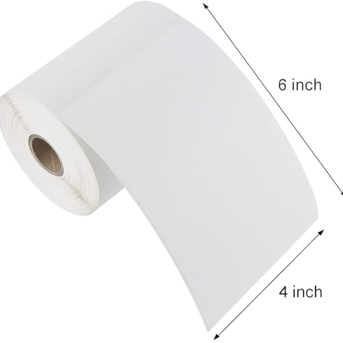 Image of Thermal Label Printer Paper 4x6, 400 Labels per Roll - Pack of 8 | Thermal Shipping Labels | Strong Adhesive, Easy Peel | Compatible with All Direct Thermal Printers