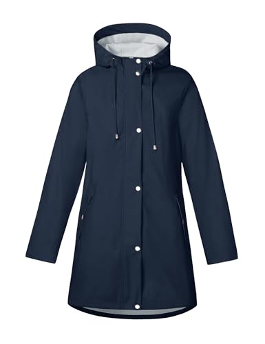 Rain Jacket Womens Waterproof with Hood, Long Rain Coat Windproof Windbreaker Outdoor Rain Trench Coat S-XXL2