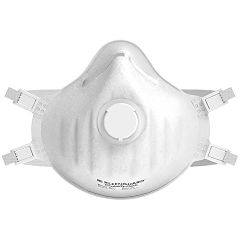 Kleenguard™ 3400 Series N95 Particulate Respirator (54628), RA3415V Molded Cup Style, NIOSH-Approved, Exhalation Valve, Regular Fit, White (10 Respirators/Box) Cover