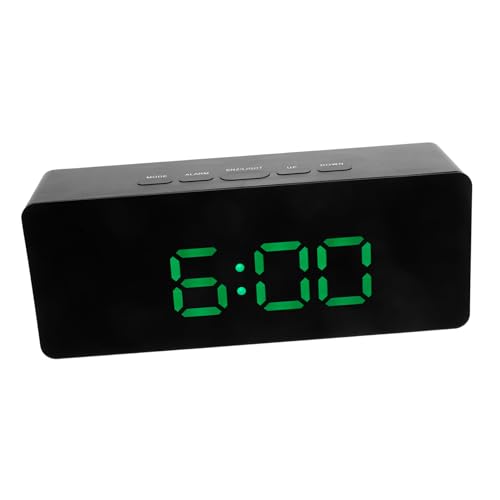ABOOFAN Reloj Digital con Pantalla Grande LED para Dormitorio Despertador Estético de Diseño Compacto y Funcional Reloj Electrónico Decorativo Color Negro y Verde