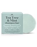 Tea Tree & Mint Shampoo Bar - Natural Hair Cleanser with Invigorating Oils, Sulfate-Free & Vegan, Suitable for All Types, Zero-Waste Care, 3.2 oz