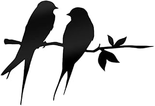 Metal Bird Ornaments, Garden Ornament Decor, Metal Birds Garden Art, Swallow Bird Gifts for Outdoor Garden Patio Tree Art Home Wall Hanging (swallow(pair))