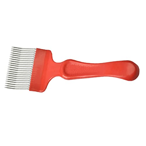 POPETPOP Edelstahl Honigwerkzeug Entdeckelungsgabel 21 Spitzen Für Imkereiausrüstung Für Bienenzucht Einfach Zu Bedienen Langlebig Rot