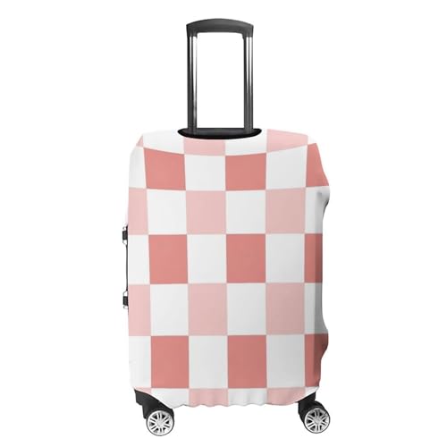 Luggage Cover Pink Checkered Anti-Scratch Suitcase Cover Travel Washable Luggage Covers For Suitcase4