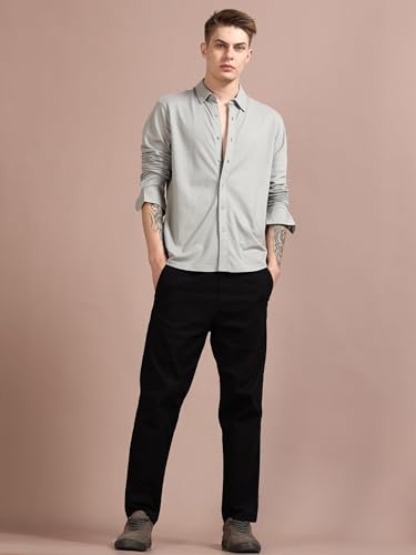Image of StitchX Men's Cotton Pique Regular Fit Full Sleeve Solid Knitted Shirt XS-2XL