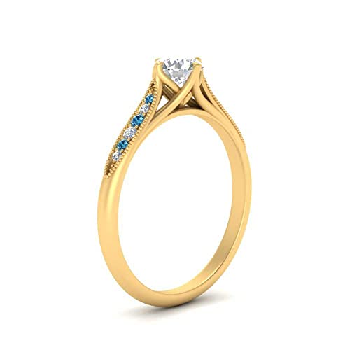 Image of Choose Your Gemstone Compass Point Ring Yellow Gold Plated Round Shape Vintage Engagement Rings Ornaments for Wife Symbol of Love Clarity Comfortable US Size 4 to 12