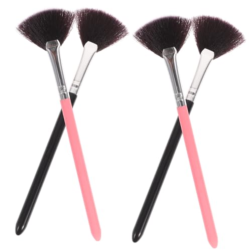 NOLITOY Craftsmanship Makeup Brushes 4pcs Set Fan Shaped Blush Brush for Makeup Lovers