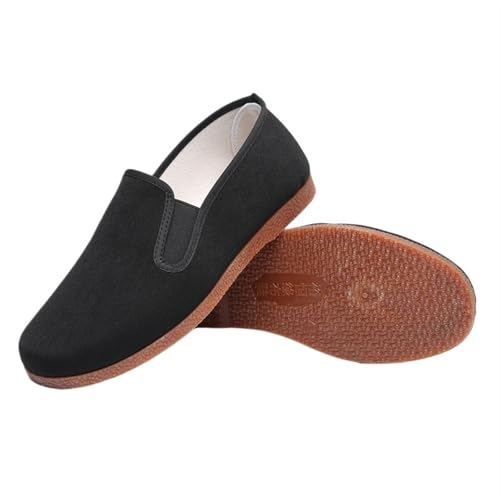 Old Beijing Cloth Shoes Chinese Style Kung Fu Shoes Easy to Wear and Take Off Martial Arts Shoes Tai Chi Wing Chun Shoes Men's Black Cloth Shoes
