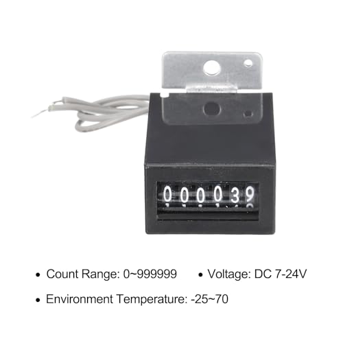 Image of uxcell Electromagnetic Counter 6 Digits 0-999999 Counting Range Electronic Pulse Counter Digital Counter Totalizer Electromagnetic Pulse Counter DC 7-24V