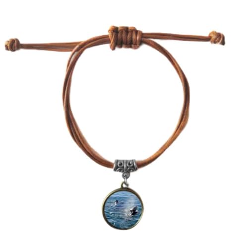 Bracelet orques nature en cuir lot de 2 bijoux de couple style marin