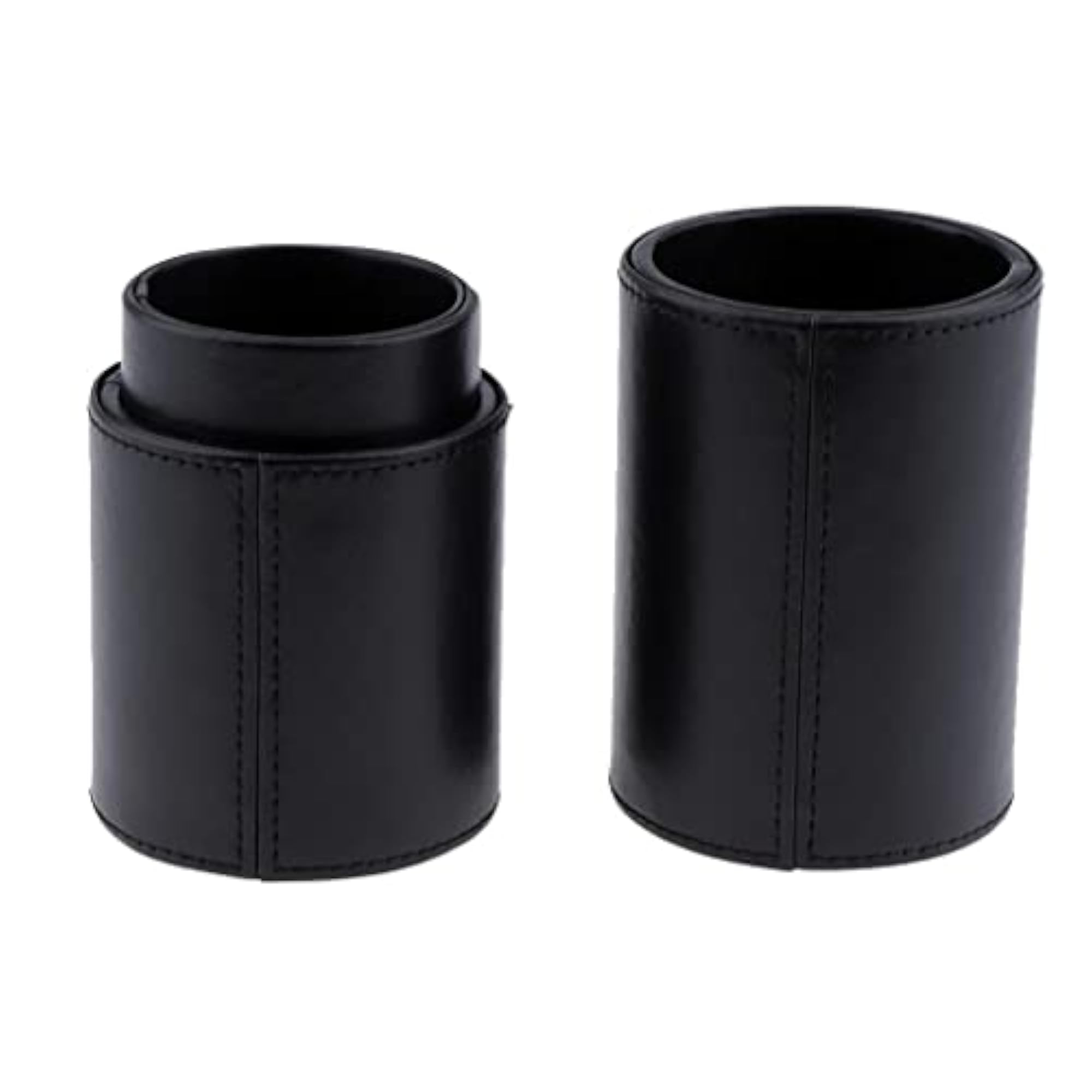 3xPU Empty Storage Container Lipstick Tweezer Makeup Brush Holder Box, Black