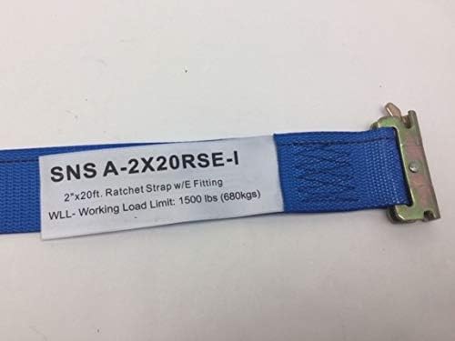 6-Pack of 20 Foot Cargo Van Ratchet Straps with E-Track Spring Ends for Box Truck, Van or Trailer Load Securing