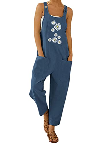 Salopette Jeans Femme Sans Manches - Style Décontracté Loose Printemps Automne