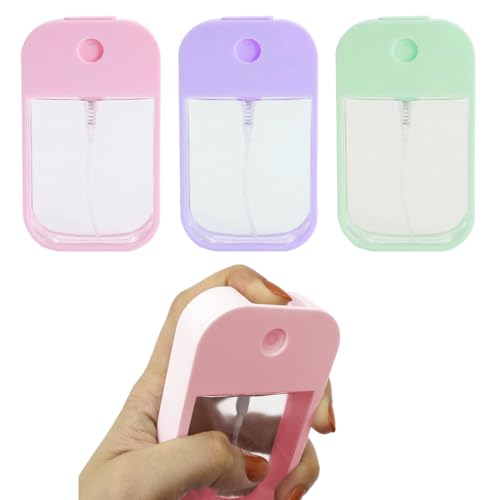 JRYXDS Sprühflaschen Kleine 3 Stück 45Ml Mini Sprühflasche Hand Sanitizer Spray Zum Ausgeben Und Tragen Von Parfüm Kosmetik Körperpflege Wiederverwendbar(Rosa Grün Lila)