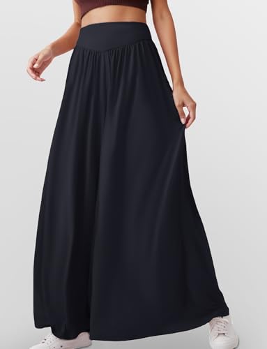 SEAUR Palazzo Hose Damen Lang Tanzhose Bauchtanz Pilates Yoga Locker Hose Weites Bein Sommerhose Weich Freizeithose M