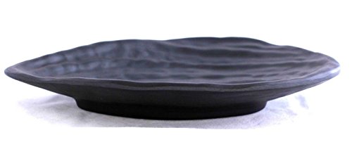 Lucky Star Melamine Plates Sushi Sashimi Tonkatsu Tempura Appetizer Platter Dishes Tray, 6-3/8" X 5-1/4", Irregular Shell-Liked, Black (120) #TOP1