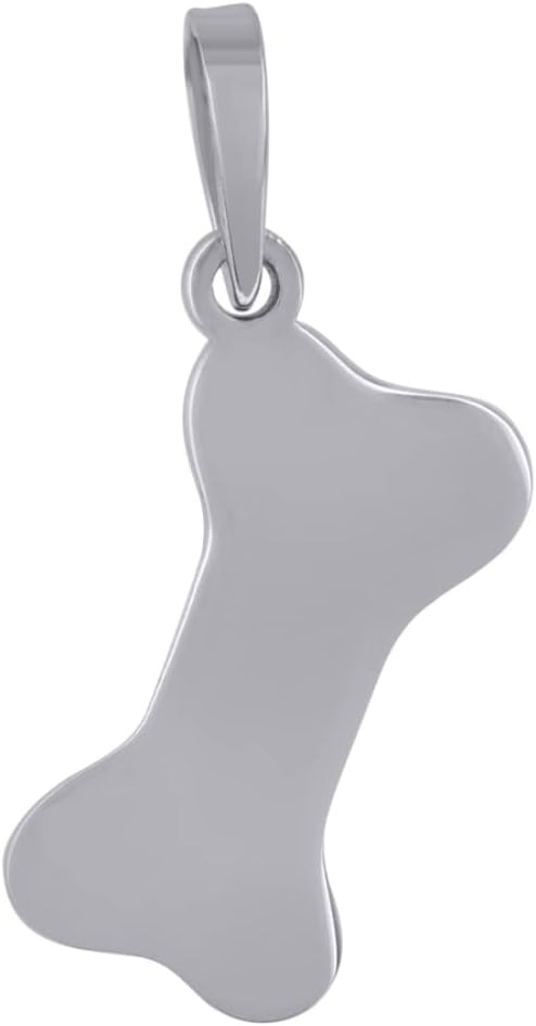 925 Sterling Silver Pet Dog Bone Treat Animal Charm Pendant (W- 1.02 Inch)