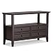 Simpli Home Amherst Solid Wood Console Sofa Table, Dark Brown