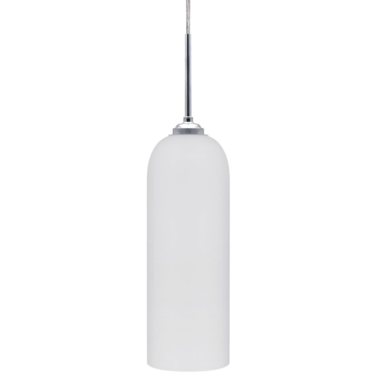 Modern White Frosted Glass Ceiling Light Shade Pendant Light Tubular Lamp Shade Chrome Holder H3134