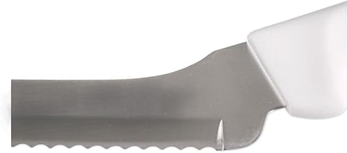 Miniatura 4 de Cuchillo sándwich de acero de alto carbono de hoja de 8 pulgadas con mango blanco- Cuchillo dentadocompensado para cortador de pan sándwich ideal