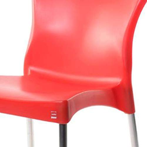 Image of Cello Milano Cafeteria Set of 4 Chairs (Red) | Strong and Durable | Easy to Clean | Chair for Living Room, Bed Room, Kitchen, Office Room, Outdoor | 3 Years Warranty