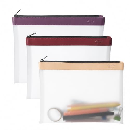 Image of Mr. Pen- Clear Pencil Pouch, 9 inch x 6.88 inch, 3 Pack, Durable TPU Material | Large Water-Resistant Pencil Bags with Smooth Zipper, Multipurpose Clear Pouch for Stationery, School, Office