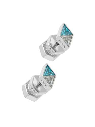 Image of All We Are Kepler Triangle Crystal Stud Earrings For Women (Silver Tone)