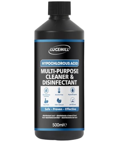 Lucemill Hypochlorous Acid | 500ml | Natural Multi-Purpose Disinfectant | 350ppm HOCl | Alcohol-Free | pH Neutral | Fragrance-Free | Ready-to-Use Surface Sanitiser