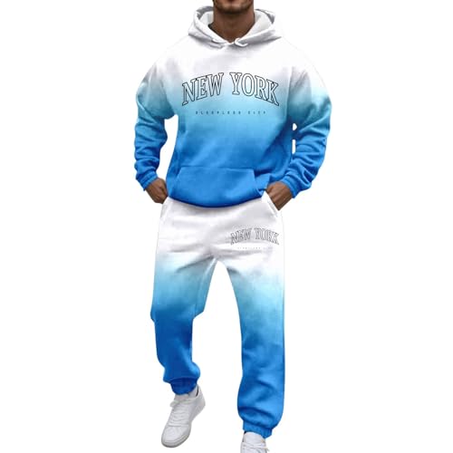 Vhersily Y2K Los Angeles - Conjunto deportivo de 2 piezas para hombre, sudadera con capucha y pantalones chándal, cómodo, ideal para combinar con camisetas, pantalones, gimnasia Activewear, para