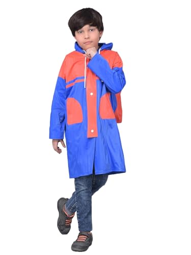 Image of Dollar Rainguard Kids' Full Sleeve Solid Long Raincoat With Adjustable Hood and Pocket