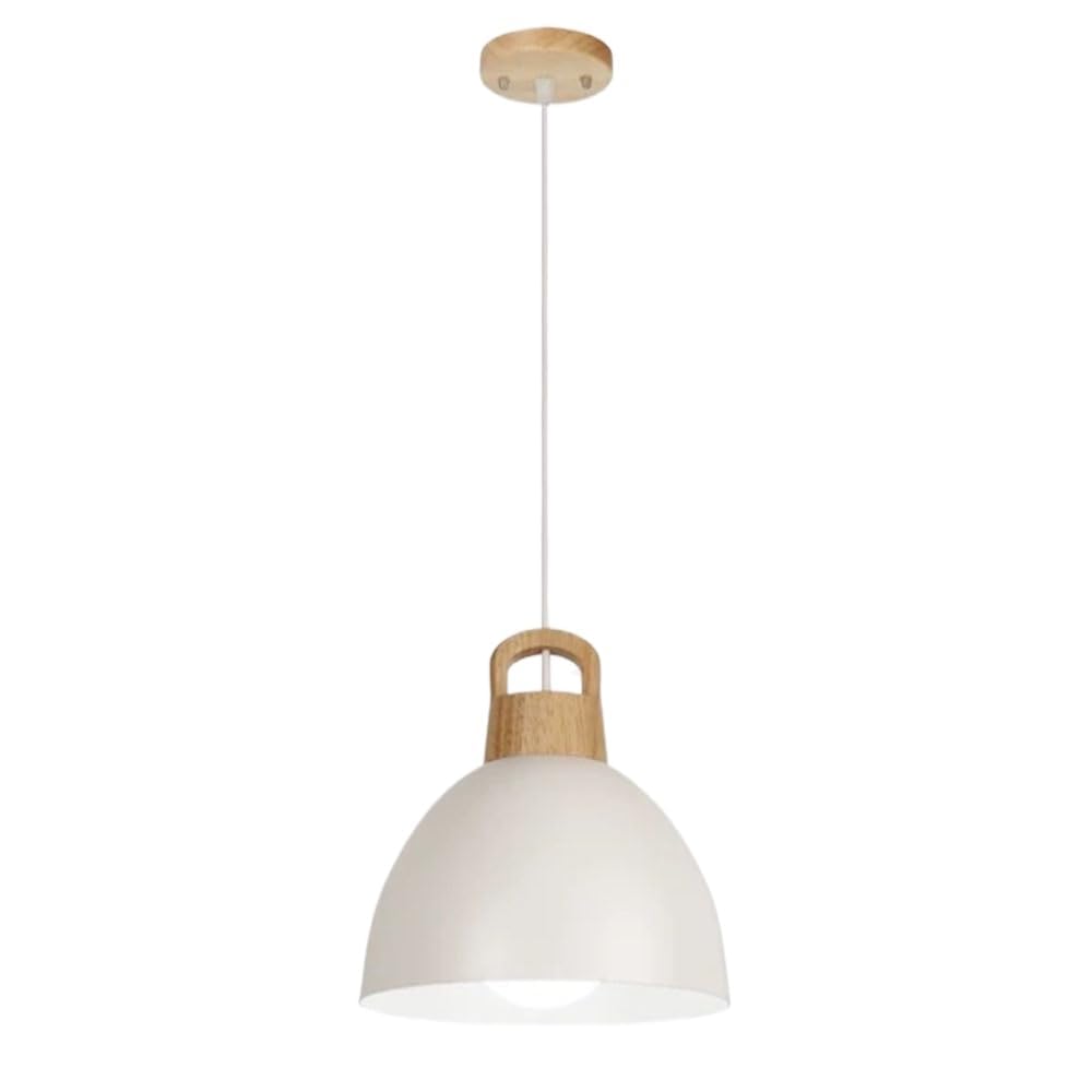 SYAXVOM Adjustable Pendant Lamp E26/E27 Ceiling Light Fixture with Colorful Green Lampshade - Retro Chandelier for Living Room, Bedroom, Dining, and Office(Bianco)