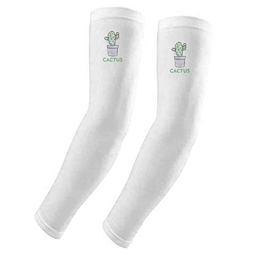 Manga Guante Protección UV Solar Transpirable Diseño Cactus Suculentas Acuarela