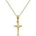 18k Gold Plated Small Jesus Crucifix Cross Pendant Catholic Necklace 16"
