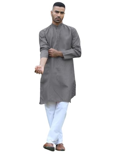 Image of KRAFT INDIA Men's Cotton Kurta Pyjama Set | Woven Design Traditional Ethnic Wear | Festive, Wedding & Casual Outfit | Comfortable & Breathable Fabric