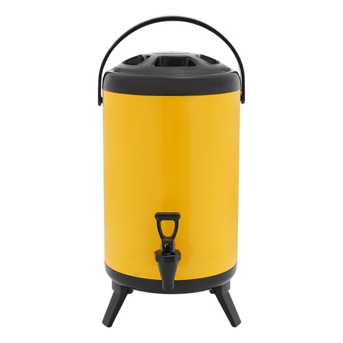 DJOAIUYF Dispensador de bebidas aislado, recipiente aislante de 10 L, dispensador de bebidas frías de 4 a 8 horas, dispensador de bebidas de acero inoxidable 110 ℃ con grifo de resorte, jarra de café - imagen 9