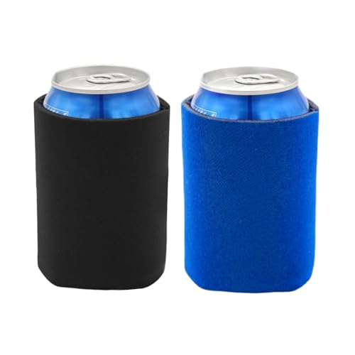JEKUGOT Beer Cooler Sleeve, Drink Cooler, Neoprene Beer Can Cooler,Can Cooler Sleeves for Bottles, Cans, Beer Cans(16OZ, Black/Blue)