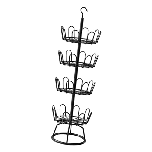 F Fityle Zapatero Giratorio de 4 Niveles con Base, Organizador de Zapatos Redondo Giratorio, Zapatero para Dormitorio, balcón, hogar, Negro