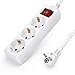 Produktbild Aigostar Steckdosenleiste 3-fach mit Schalter Tischsteckdose Kindersicherung 3m Kabel, Weiß