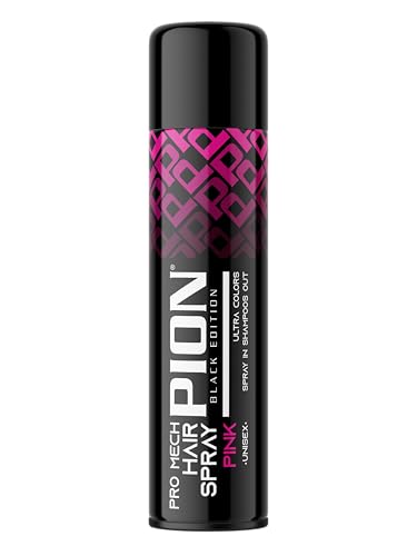Pion Black Edition Pro Mech Pink Temporary Hair Color 150 ml - Ultra Colors, Spray de Coloración Semipermanente Para El Cabello Rosa, Unisex Para Uso Doméstico y Diario.