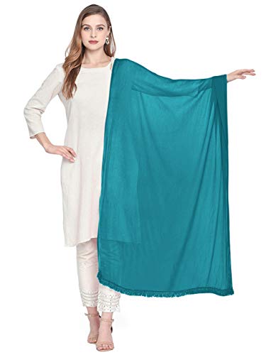 Women's Solid Teal Blue Chiffon Dupatta (Free Size)…