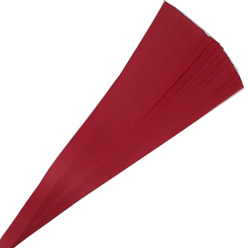 Dark Red Paper Strips for Weaving Projects. Paper Strips for Moravian Stars, German Stars and Frobel Stars. 50 strips per pack. (1/2 inch x 19 inch, Dark Red)