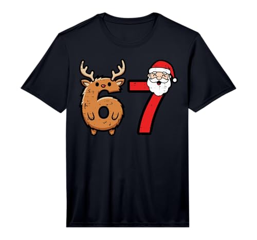 67 Reindeer Santa Funny 6 7 Meme Christmas Men Women Kids Performance T-Shirt