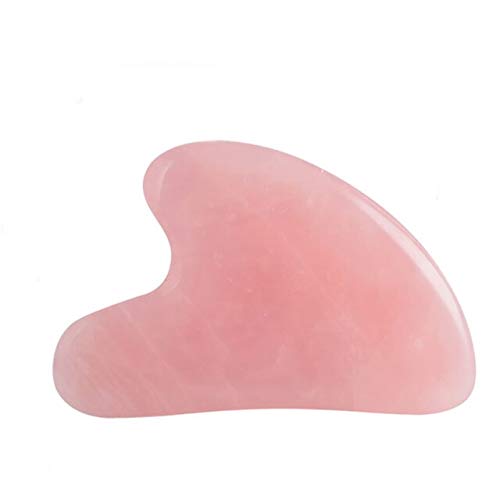 ZUQIEE Natural Jade GuaSha Board Massage Stone Quartz Guasha Plate Massager Scrapers Tools for Face Neck Back Body Guashi Scraper (Color : Pink)