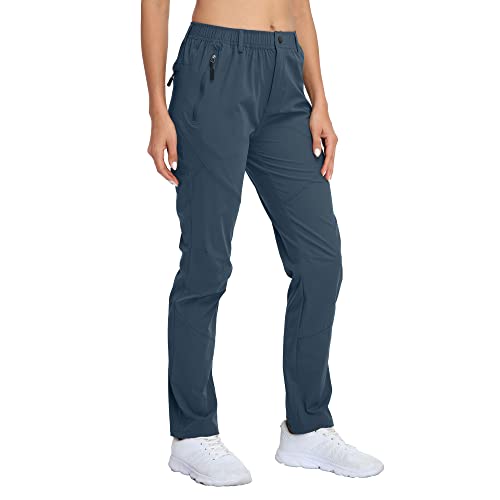 Selovzz Women's Golf Pants Water-Resistant Quick Drying Lightweight Cargo Pants Dustyblue L #TOP13
