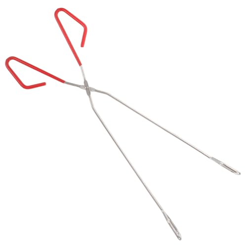 DOITOOL Pinzas de Acero Inoxidable para Barbacoa de Diseño Alargado para Agarrar Carbón y Leña con Seguridad Herramienta Resistente para Camping Cocina al Aire y Fuegos de Campamento