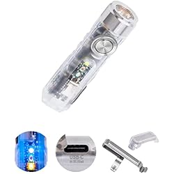 RovyVon Aurora A8 4th EDC Flashlight USB C Rechargeable Max 650 Lumens | Momentary On Keychain Light with Magnetic Clip/Base, Lock Mode, For Checking Outdoor(365nm/Red/White)