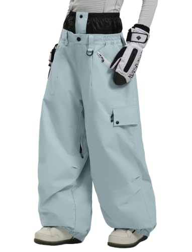 GSOU SNOW Baggy Snowboard Pants Womens Mens Snow Pants Ski Pants Blue