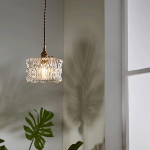 Lámpara colgante de cristal E27 estilo nórdico retro para estudio 4